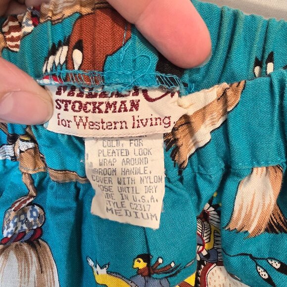 80's Miller Stockman Western Living  Long Skirt Blue Cowboy Western Size Medium - Picture 5 of 7